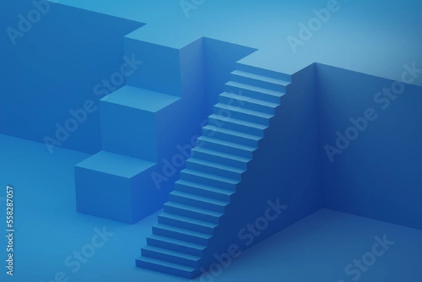 Fototapeta Gender inequality in career ladder concept - 3d rendering
