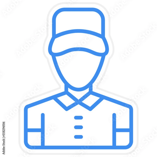 Fototapeta Delivery Man Icon Style