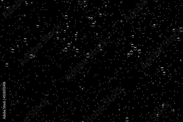 Fototapeta Bubble texture isolated on black background for compositing. Close-up photo