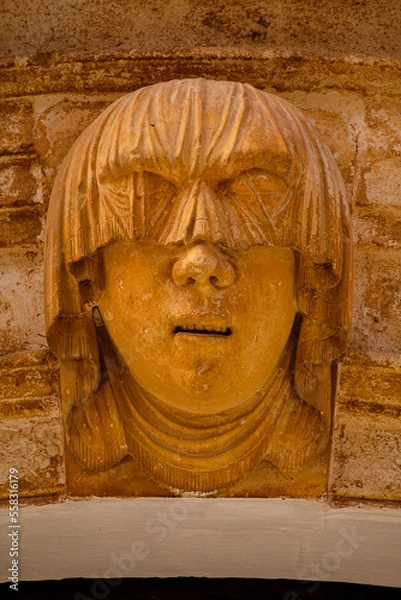 Obraz veiled face symbol of hospitality, Torre-Saura Palace, Cas Comte, Ciutadella, Menorca, Balearic Islands, Spain