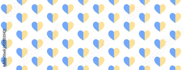 Obraz Blue and yellow halves Hearts. For original designs, cards, prints, designer packaging, and stylish textiles. Valentine Day.
