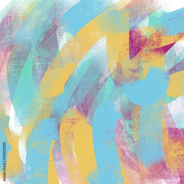 Obraz Abstract colorful brushstroke painting – vibrant textured background in pastel and bold hues, artistic hand-drawn design for modern graphic projects and creative layouts