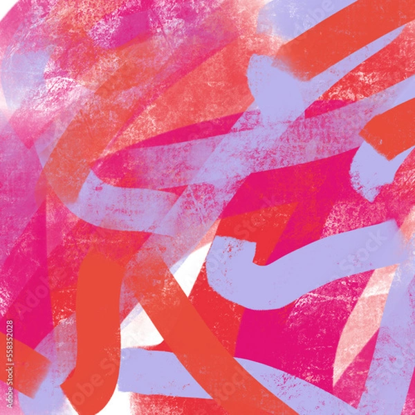 Obraz Abstract colorful brushstroke painting – vibrant textured background in pastel and bold hues, artistic hand-drawn design for modern graphic projects and creative layouts