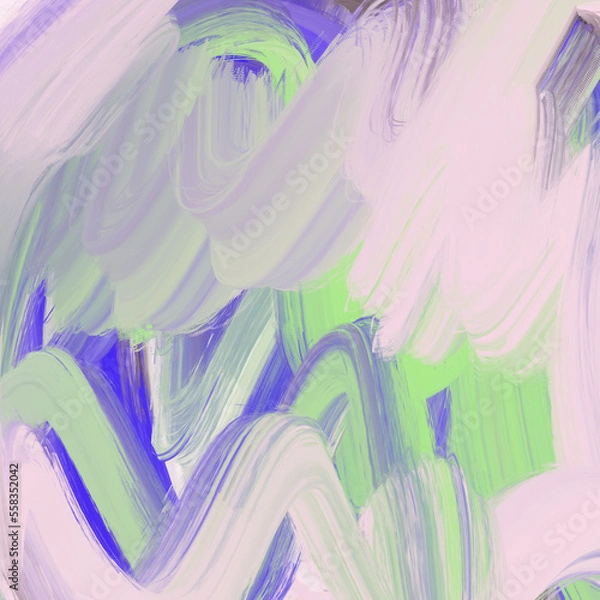 Obraz Abstract colorful brushstroke painting – vibrant textured background in pastel and bold hues, artistic hand-drawn design for modern graphic projects and creative layouts