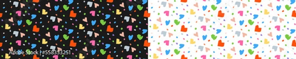 Obraz Seamless pattern. Geometric shape. Valentine's day with black and white background. Multicolored abstract shape.