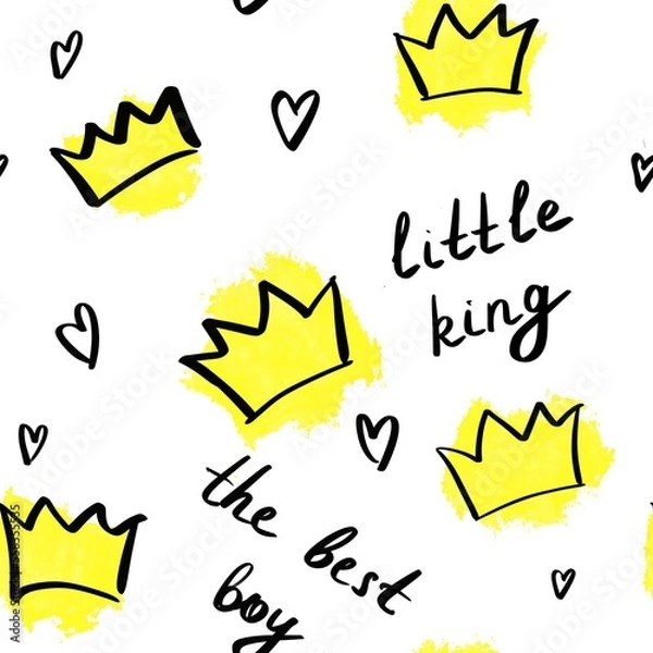 Obraz little king pattern, pattern for boys