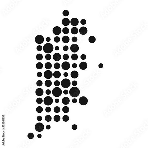 Fototapeta Belize Silhouette Pixelated pattern map illustration