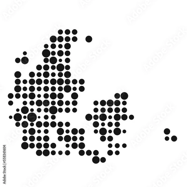 Fototapeta Denmark Silhouette Pixelated pattern map illustration