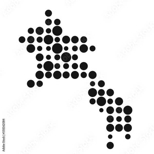 Fototapeta Laos Silhouette Pixelated pattern map illustration