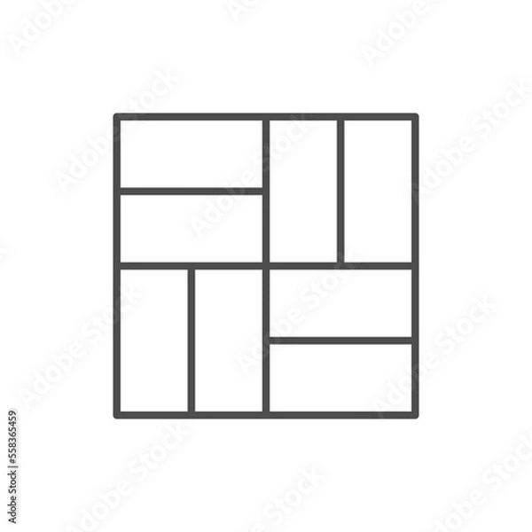 Fototapeta Paving slabs line outline icon