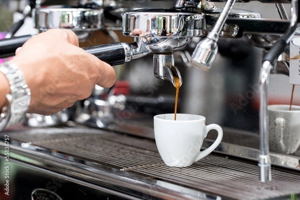 Fototapeta making coffee