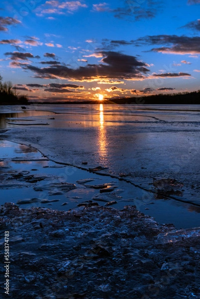 Obraz Frozen winter blues sunset