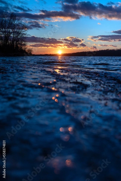 Obraz Frozen winter blues sunset