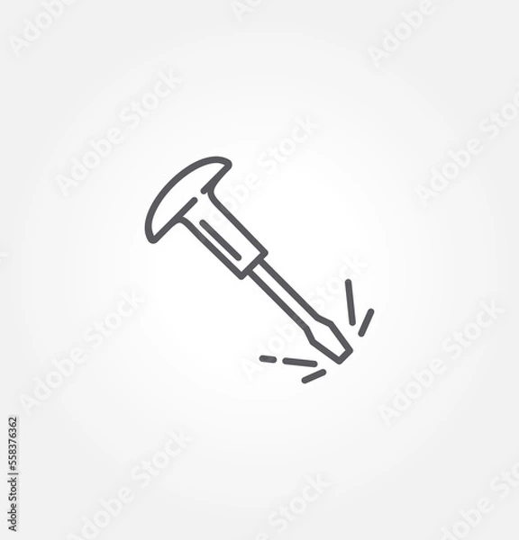 Fototapeta chisel icon vector illustration logo template for many purpose. Isolated on white background.