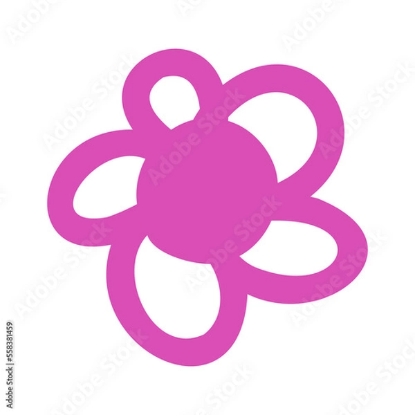 Fototapeta Colorful flower . Spring season. Flat style vector illustration. Isolated on white background.