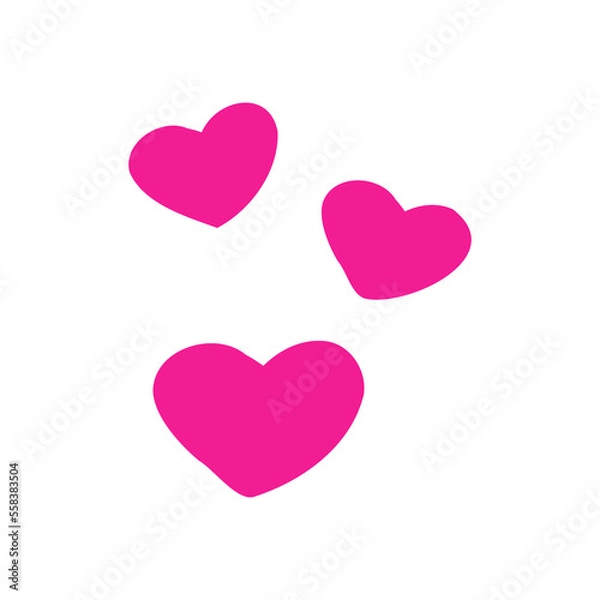 Fototapeta Hand drawn hearts. Design elements for Valentine's day.