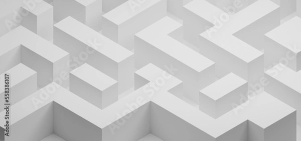 Obraz 3d rendering maze white