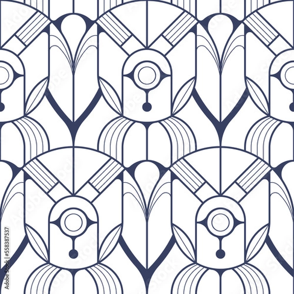 Fototapeta Abstract geometric pattern with blue lines