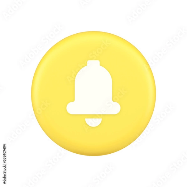 Fototapeta Handbell ring button cyberspace sound reminder service 3d application icon