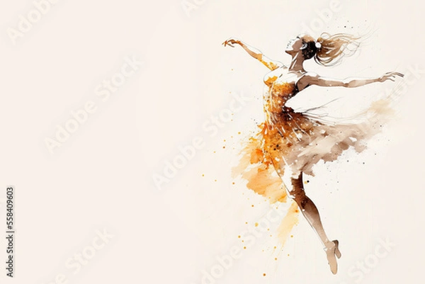 Obraz A Beatiful Illustration of a danseuse, Ballet Dancer Generative AI