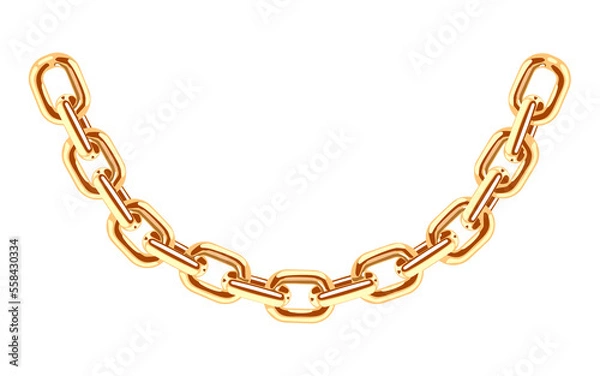 Fototapeta gold chain isolated without background