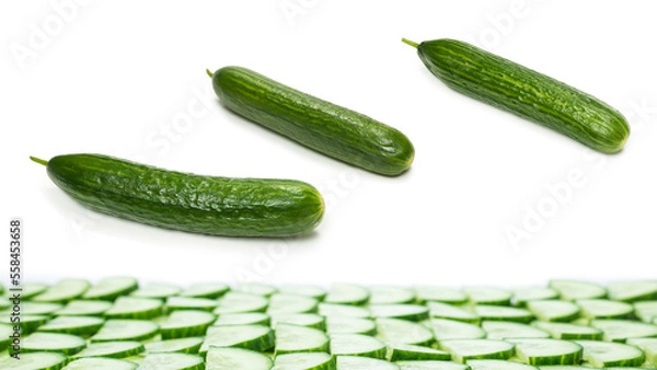 Fototapeta Cucumber isolated on white background.