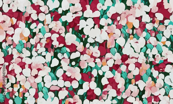 Fototapeta minimal line art flowers background design