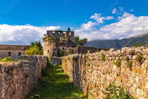 Fototapeta Greece, Ioannina - famous ruins of Ali Pasha's palace and the Tower of Bohemond in the old byzantine castle of Ioannina.