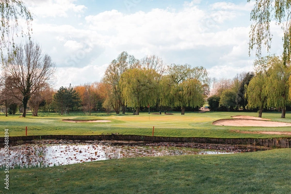 Obraz Golf Green with Pond
