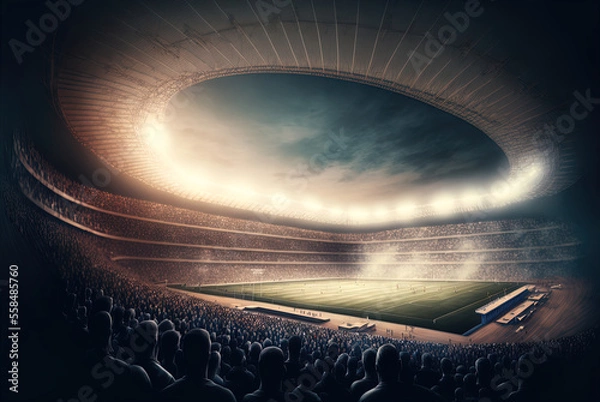 Obraz Sports stadium with a huge crowd of fans. 