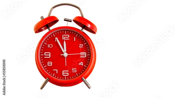Fototapeta Red alarm clock isolated
