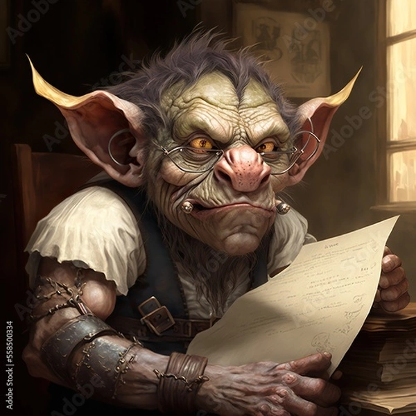 Fototapeta Patent troll writing angry letter on a paper,  concept of patent trolls, created with Generative AI technology