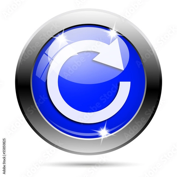 Obraz Metallic blue glossy icon