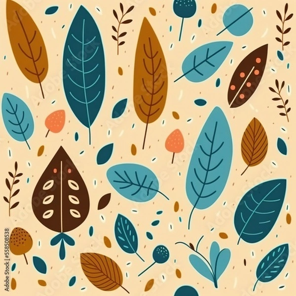 Fototapeta seamless pattern with leaves