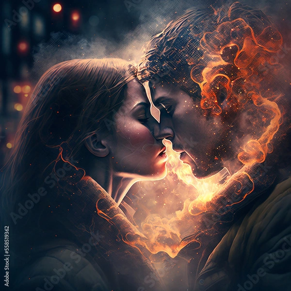 Obraz Heated Kiss AI Generated