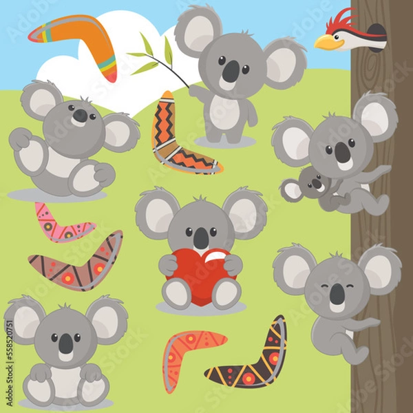 Obraz Cute Koala Bears vector artwork
