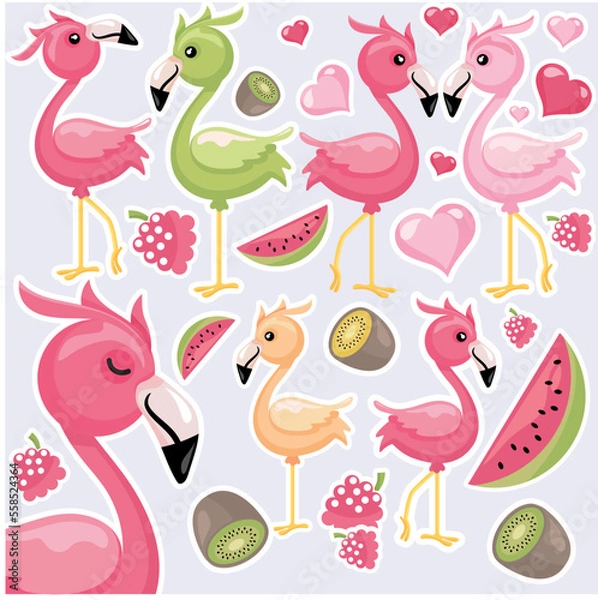 Fototapeta Flamingo Freshness vector art