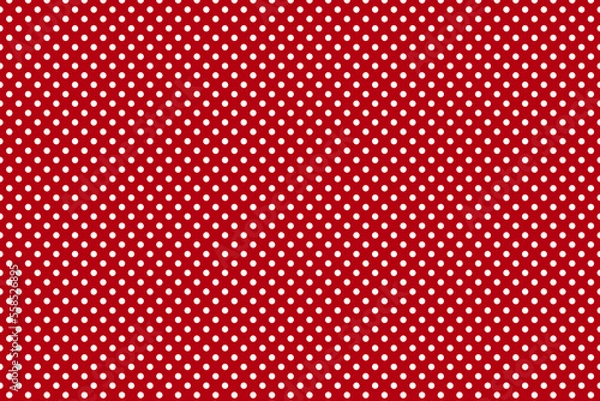 Fototapeta Seamless Large Texture of polka white dot pattern on red abstract background with circles. Suitable for textile, packaging, postcards, Wallpapers, banners. Colorful gifts material, website, design