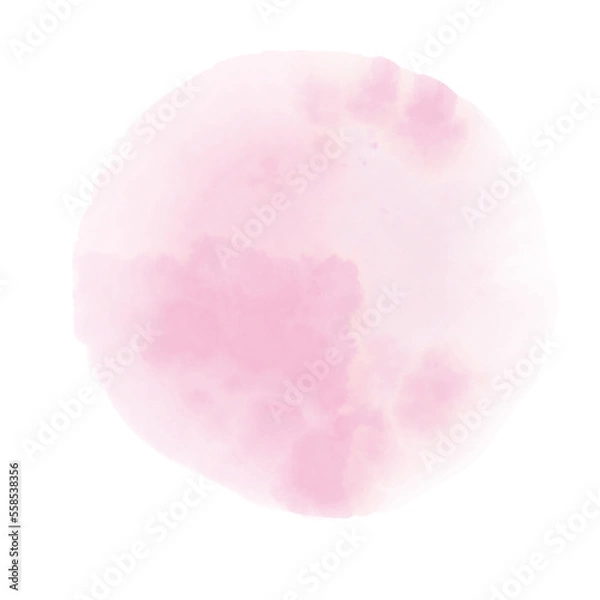Fototapeta 水彩の円　テクスチャー　淡いピンク