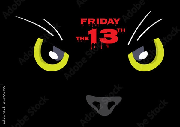 Fototapeta Black Cat on Friday the 13th