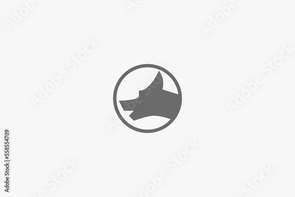 Fototapeta Illustration vector graphic of dog head in circle 