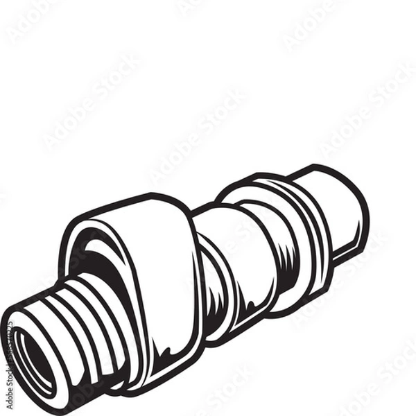 Fototapeta Car crank outline vector icon. Thin line black car crank icon, flat vector simple element illustration from editable car parts concept isolated on white background