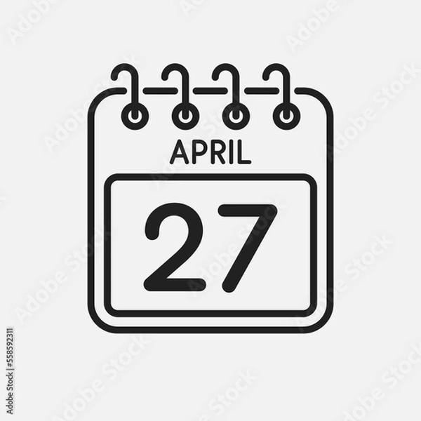 Obraz Icon page calendar day - 27 April
