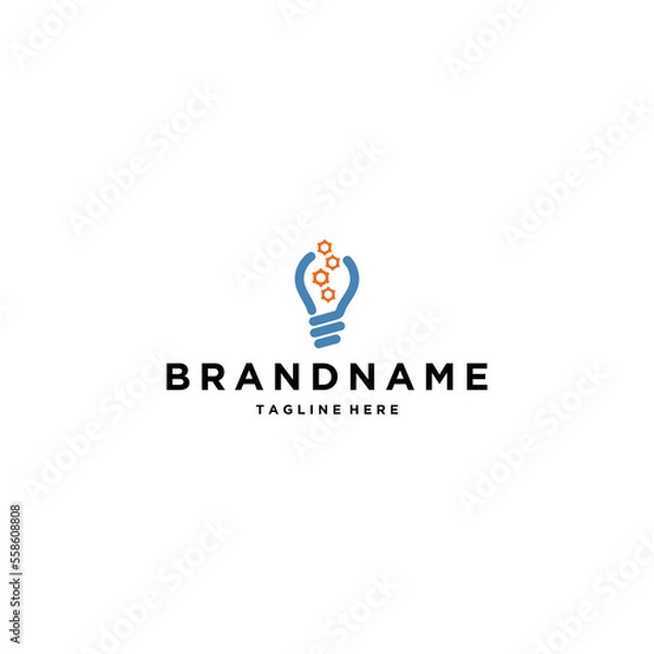 Fototapeta Bulb cog logo design template