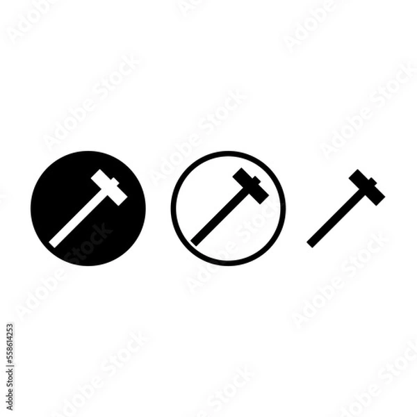 Fototapeta Hammer web icon set isolated on white background
