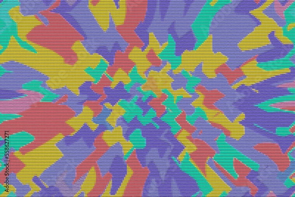 Obraz Fun colorful line doodle  pattern. Creative minimalist style art background for children or trendy design with basic shapes. Simple childish scribble backdrop.