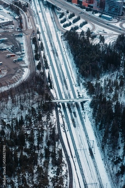 Obraz Train tracks from above
