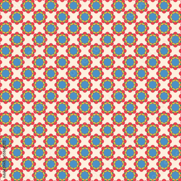 Fototapeta Seamless pattern little flower line doodle hand drawing abstract isolated background