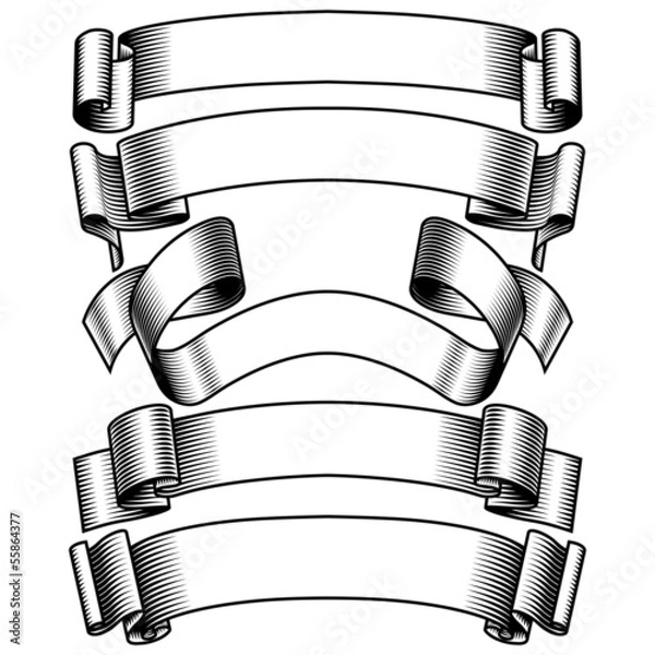 Obraz black and white banners set