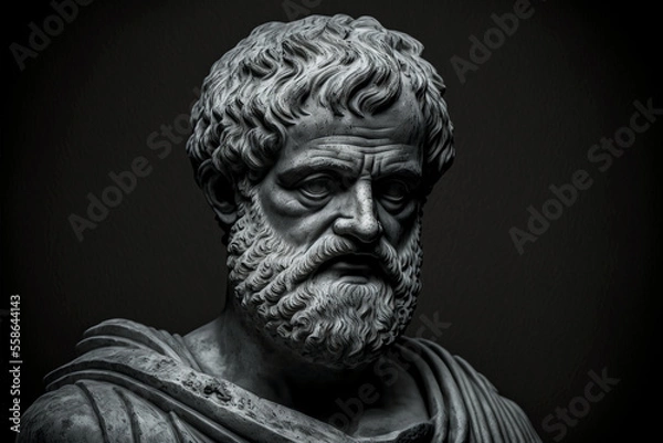 Obraz Bust of Aristotle, philosopher of Ancient Greece. Generative AI.
